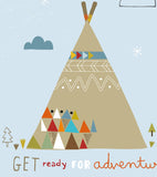 LITTLE INDIANS - Póster infantil - Tipi (azul)