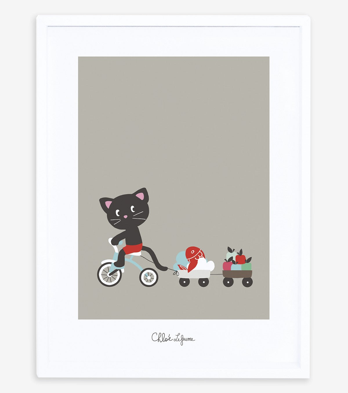 MOKA & POM - Póster infantil - Gato y triciclo