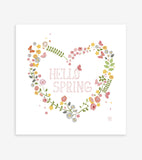 HELLO SPRING - Póster infantil - Corazones en flor