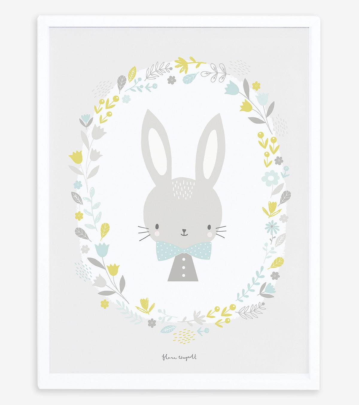 SWEET BUNNIES - Póster infantil - Conejito y flores