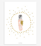 FLAMINGO - Póster infantil - Plumas y estrellas