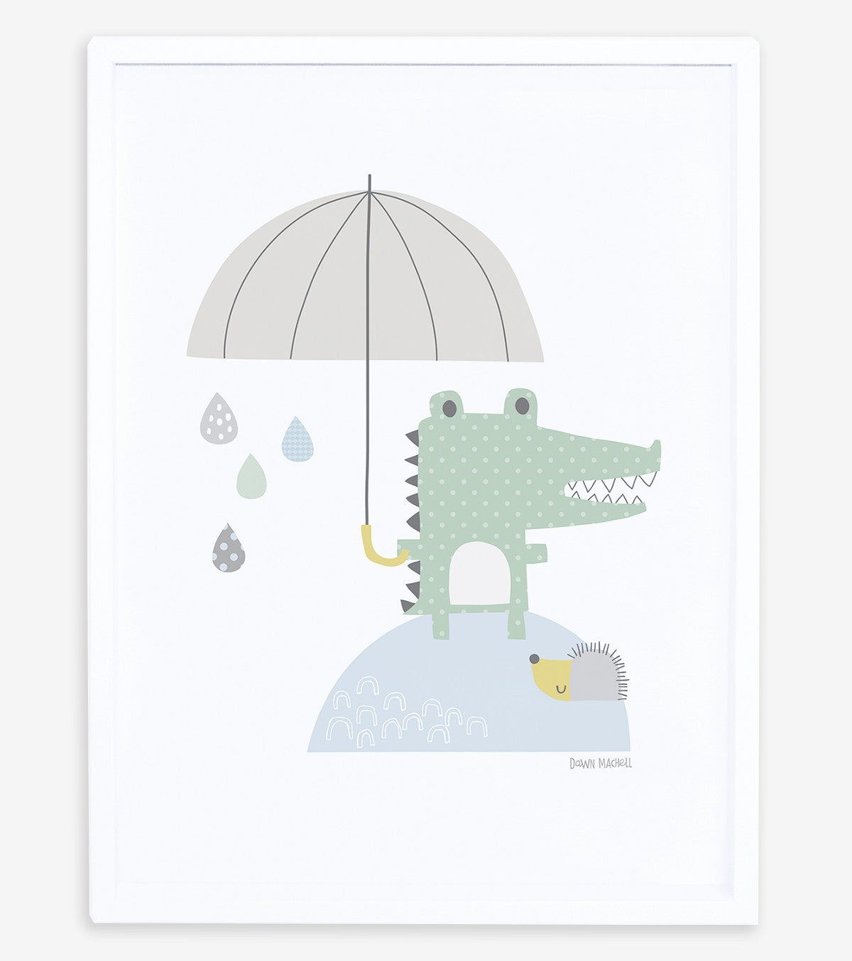 SMILE IT'S RAINING - Póster infantil - El cocodrilo y su paraguas