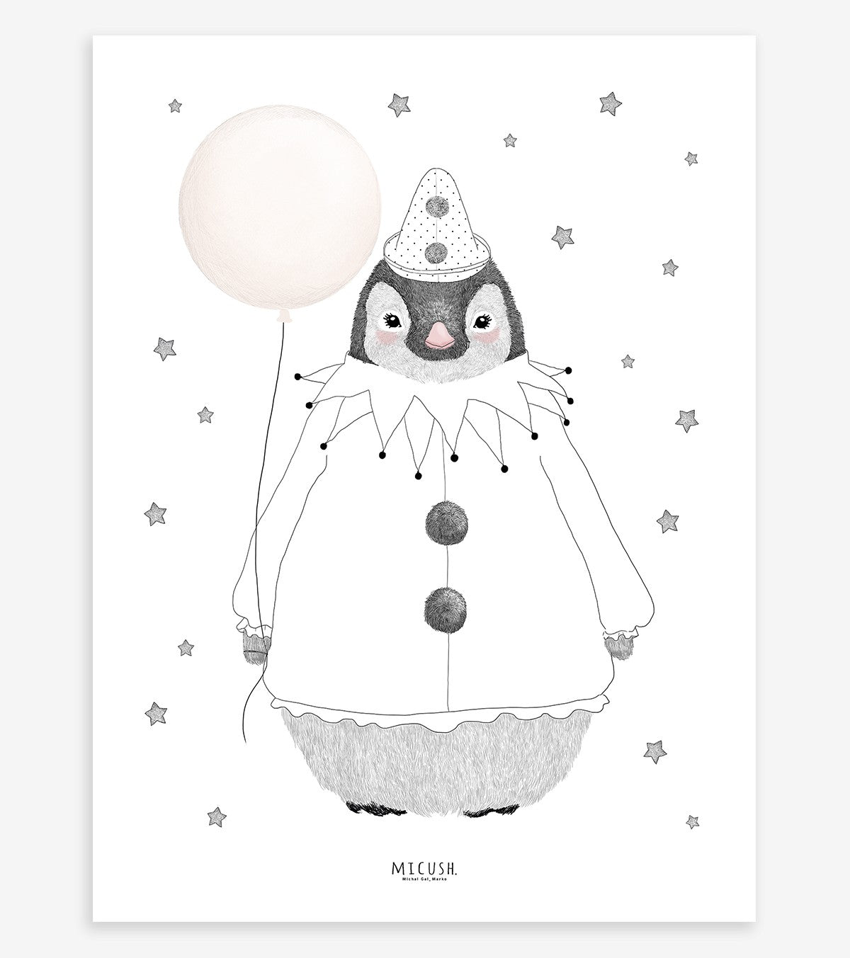 DREAMY - Póster infantil - Pingüino y estrellas