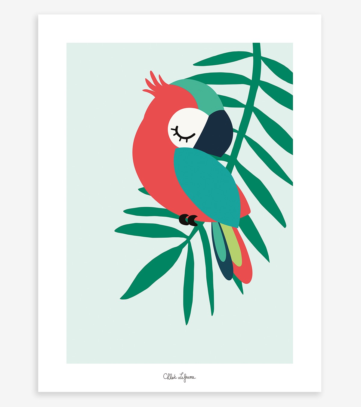 TROPICA - Póster infantil - El loro (verde)