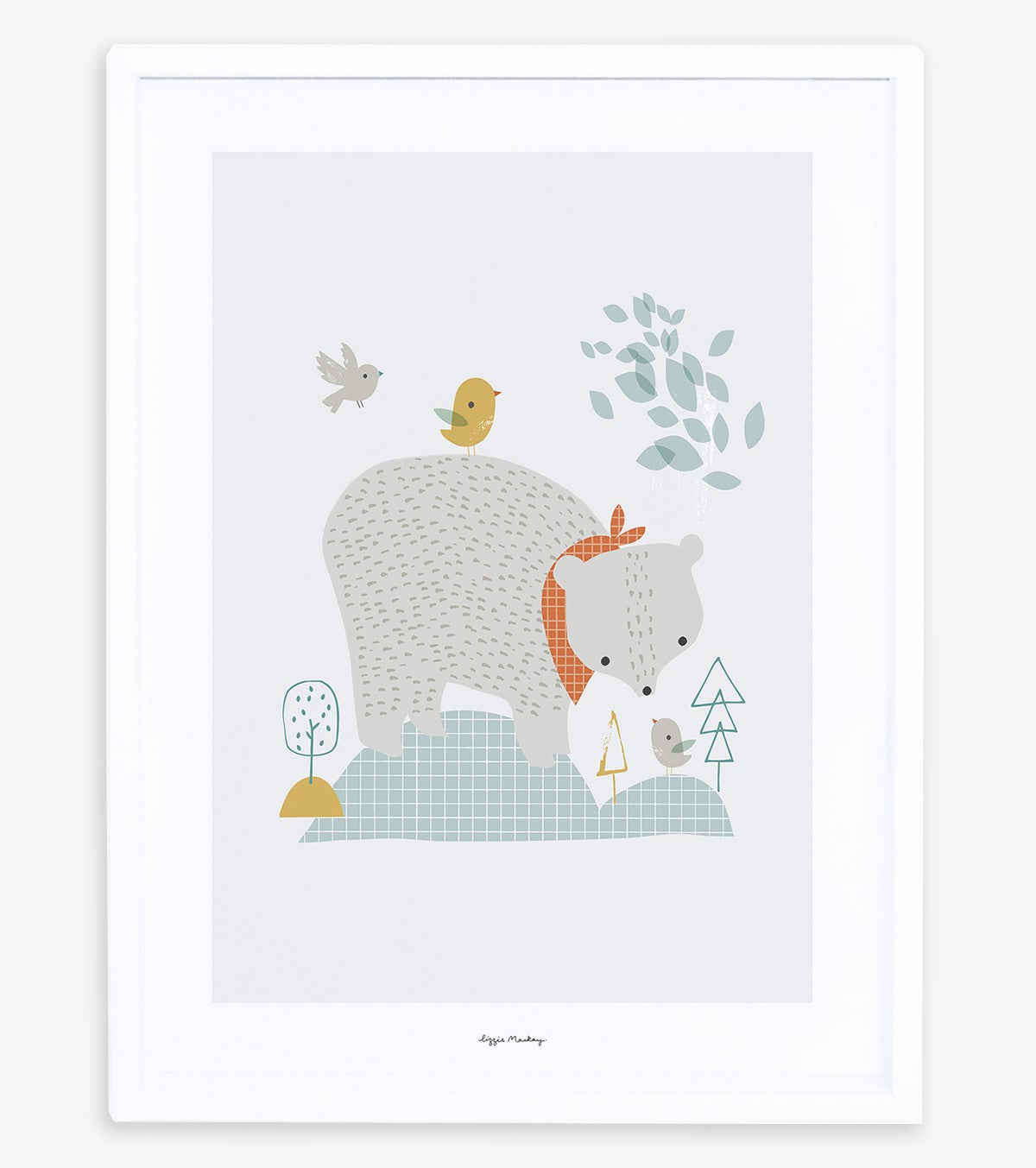 WOODLAND - Póster infantil - Oso y bosque