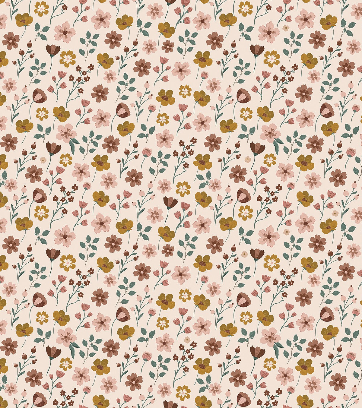 CAPUCINE - Papier peint enfant - Motif fleurs sur tige