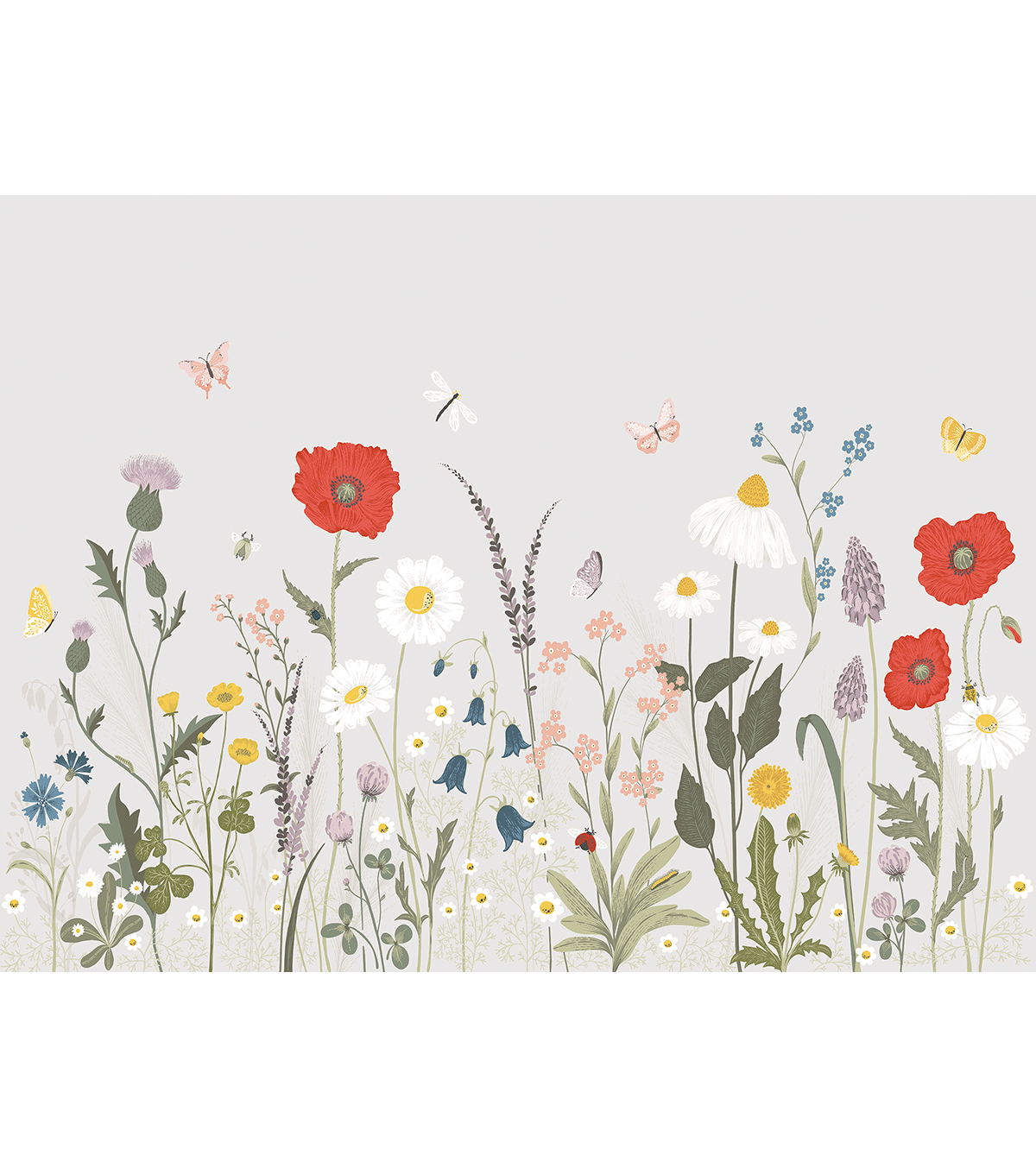 FLORES DEL BOSQUE - Papel pintado panorámico - Campo de flores