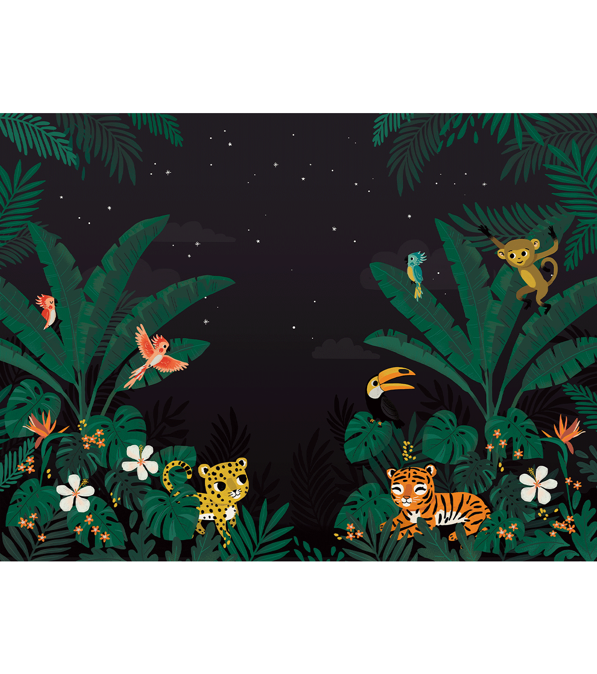 JUNGLE NIGHT - Papel pintado panorámico - Animales de la jungla