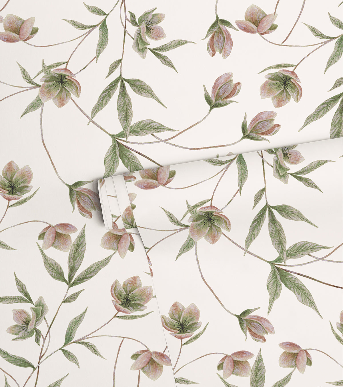 WELLINGTON - Papel pintado infantil - Motivo floral Hellebore