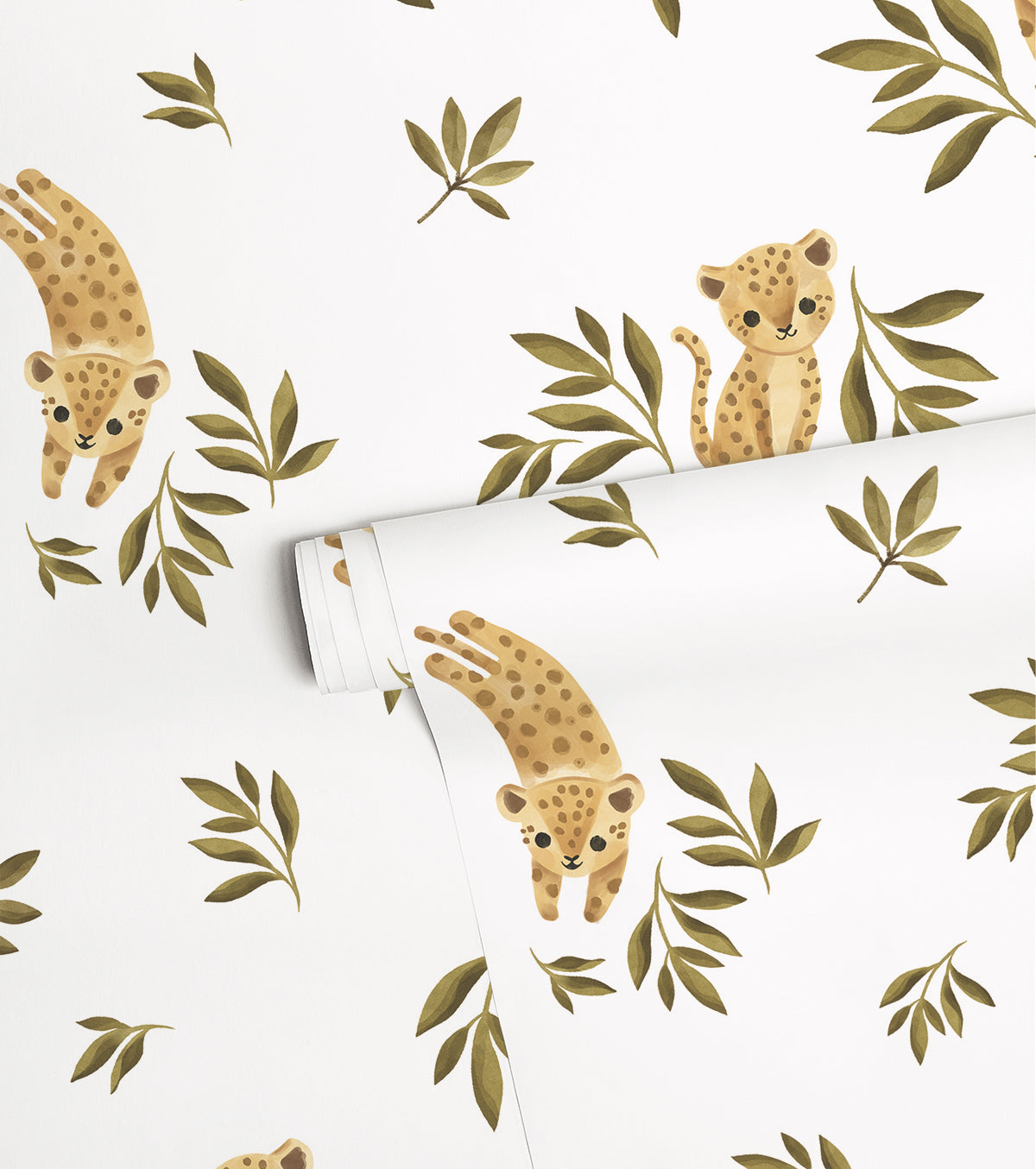 FELIDAE - Papel pintado infantil - Motivo leopardo pequeño