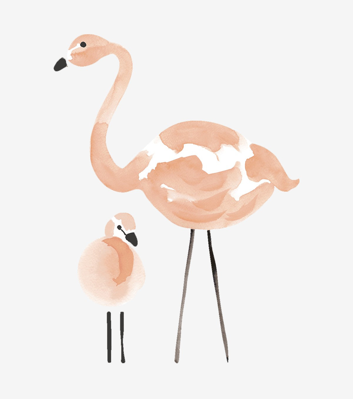 FLAMINGO - Big Vinilos Infantiles - Flamenco rosa y bebé