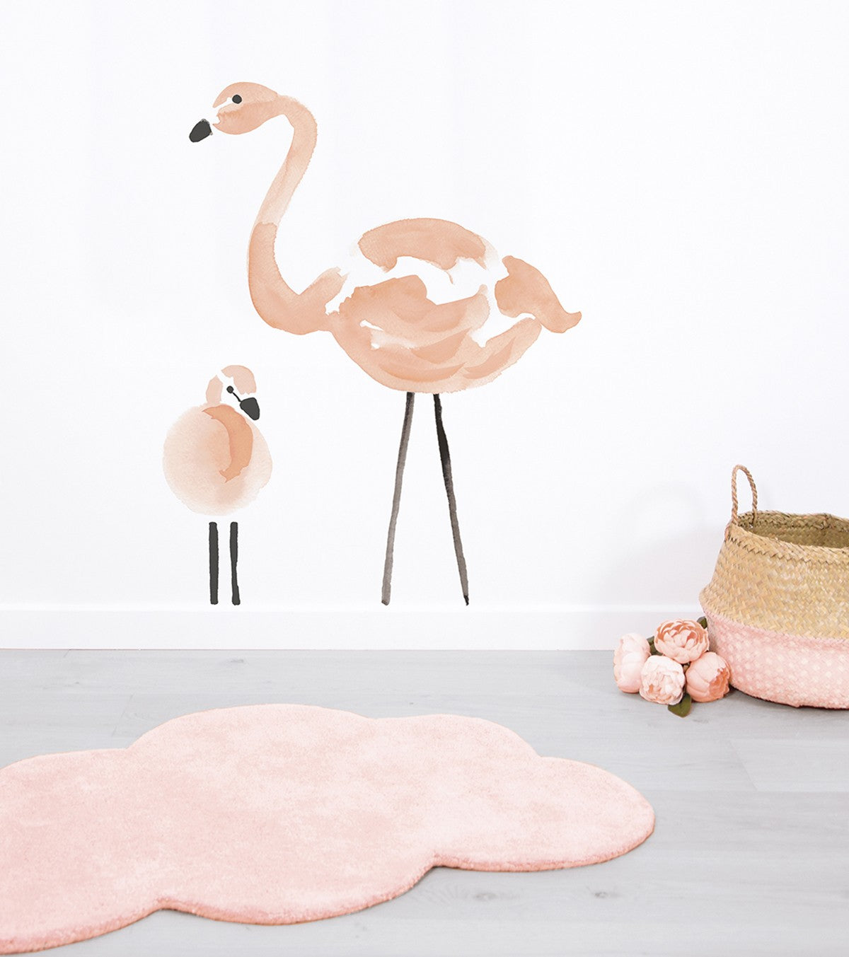 FLAMINGO - Big Vinilos Infantiles - Flamenco rosa y bebé