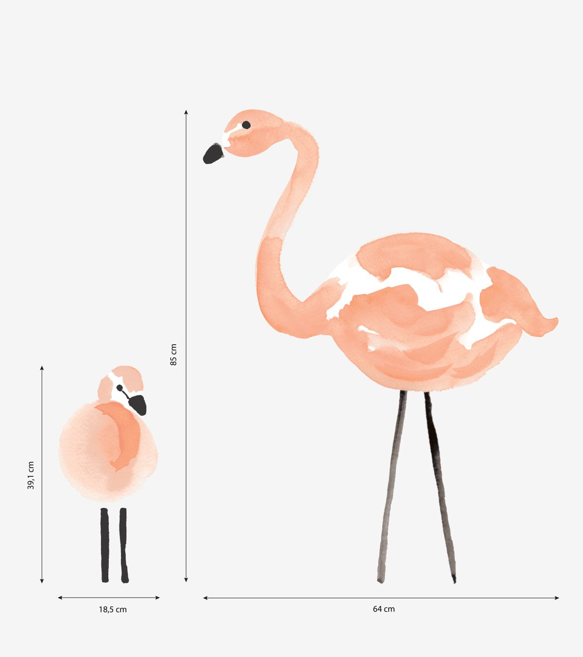 FLAMINGO - Big Vinilos Infantiles - Flamenco rosa y bebé