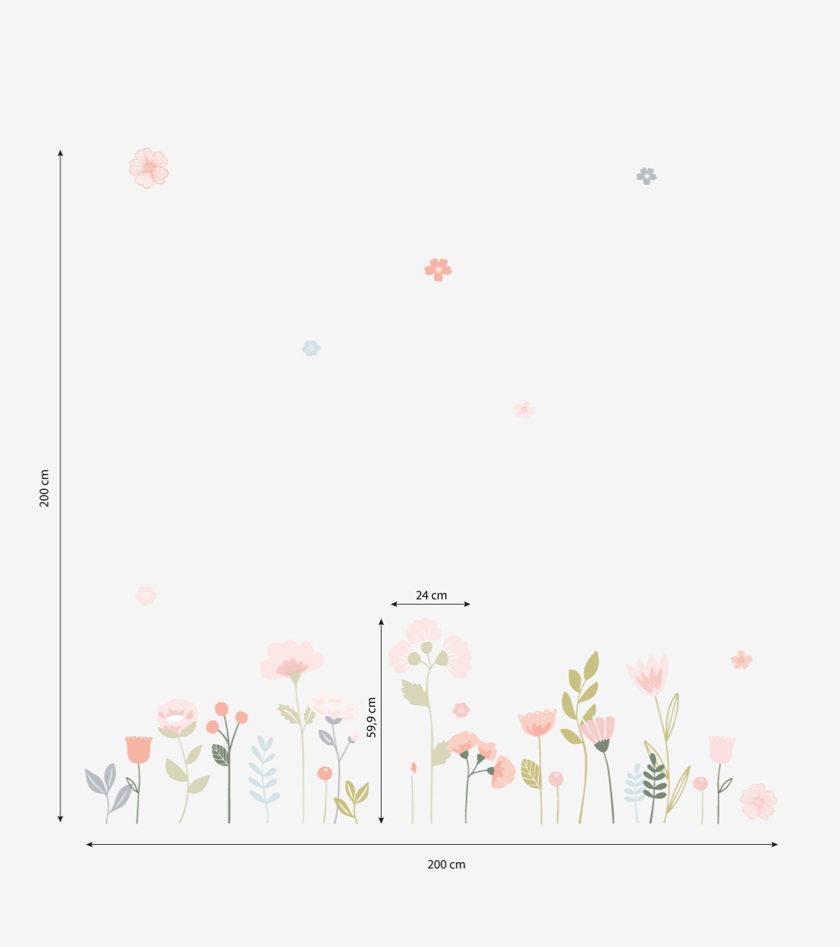 BLOOM - Grande Vinilos Infantiles - Flores grandes en tallos
