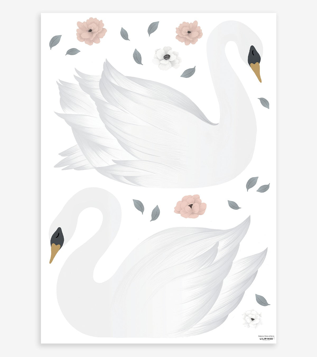 GRACE - Vinilos decorativos - Cisnes blancos