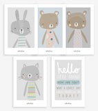 LITTLE FRIENDS - Tarjetas decorativas - Animales (paquete de 5)