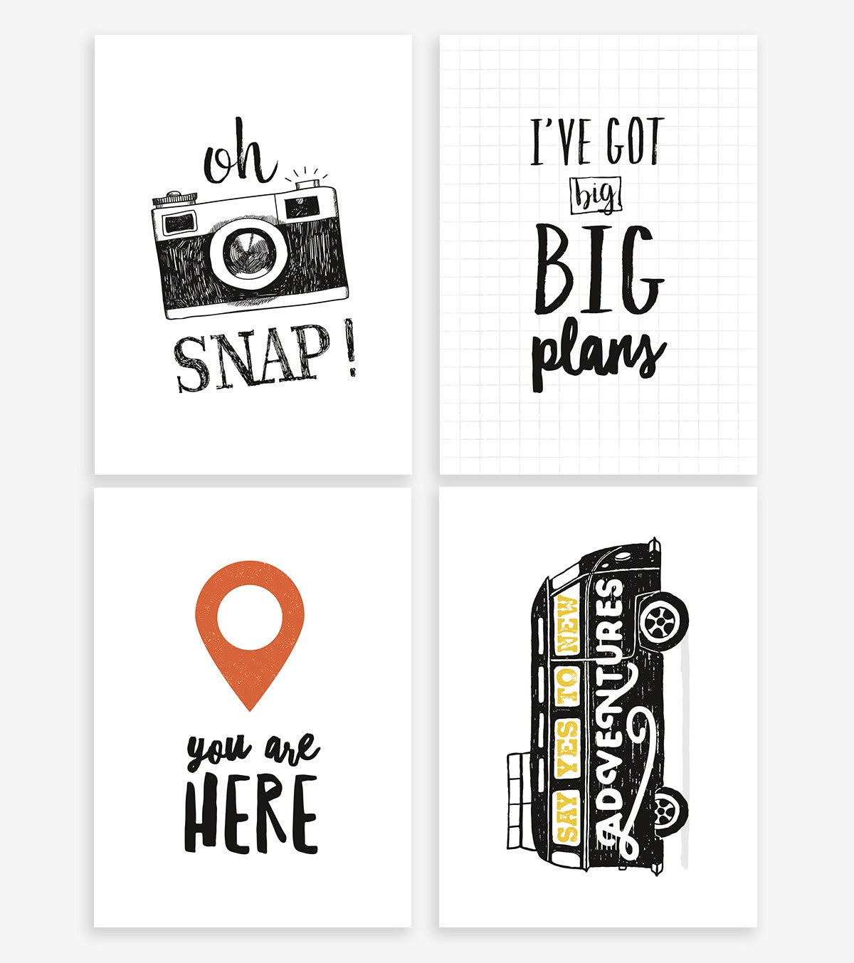 MINI TRAVELERS - Tarjetas decorativas - Oh snap (set de 4)