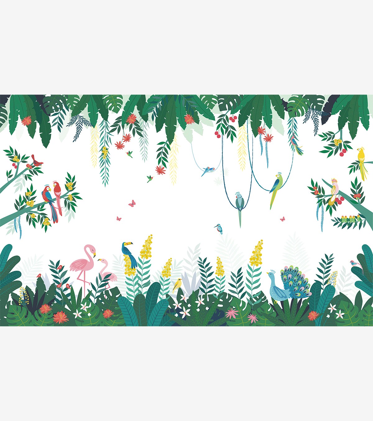 RIO - Papel pintado panorámico - Selva y pájaros
