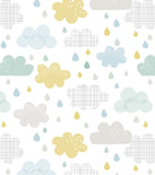 SMILE IT'S RAINING - Papel Pintado infantil - Motivo de nubes y gotas