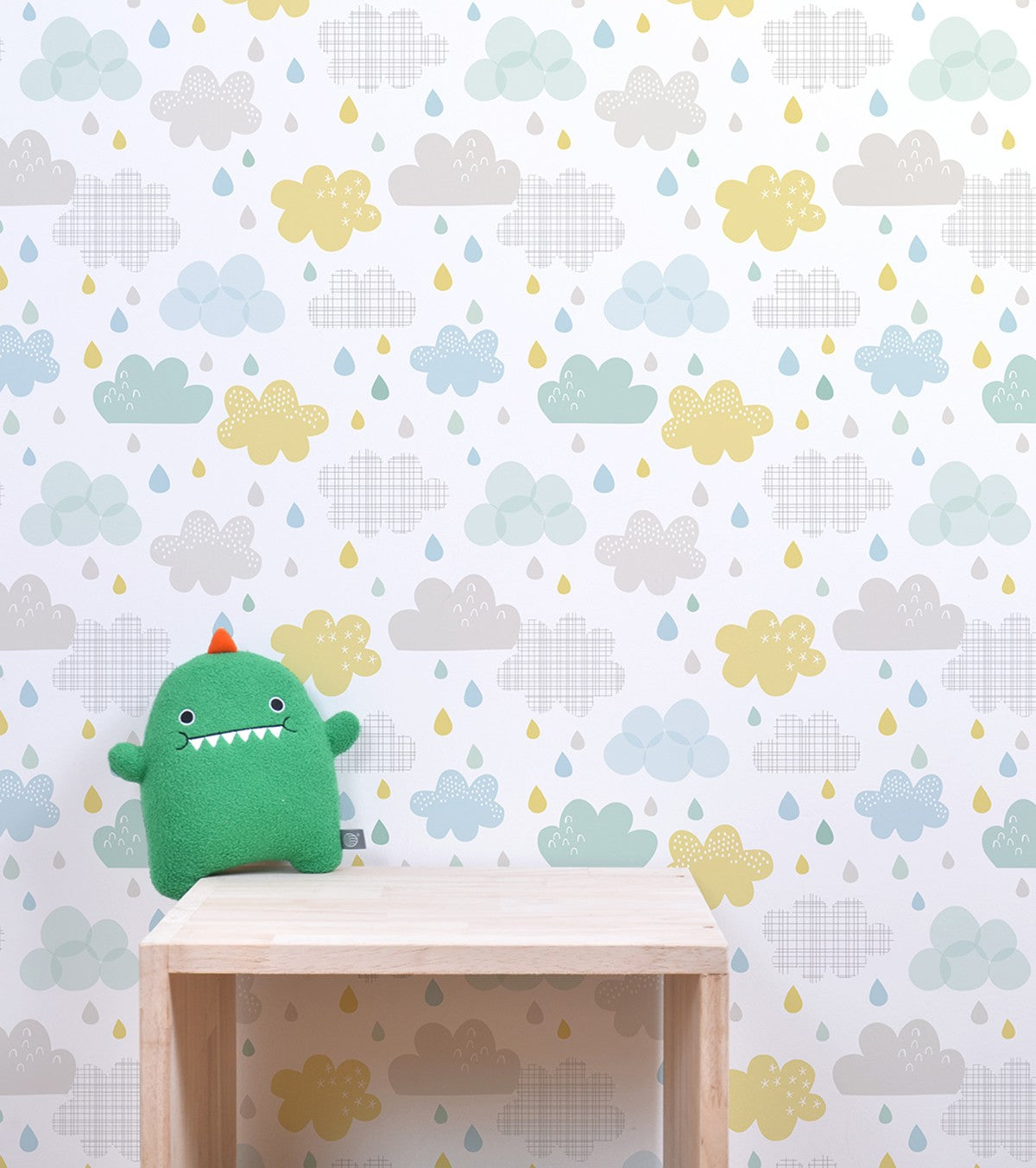 SMILE IT'S RAINING - Papel Pintado infantil - Motivo de nubes y gotas