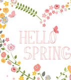 HELLO SPRING - Póster infantil - Corazones en flor