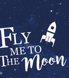 FLY ME TO THE MOON - Affiche enfant - Espace et fusé