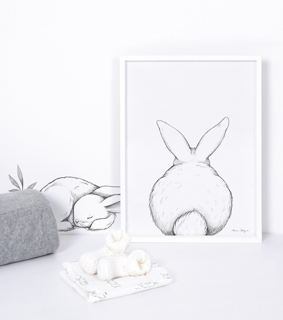 BUNNY - Póster infantil - Conejo de espalda