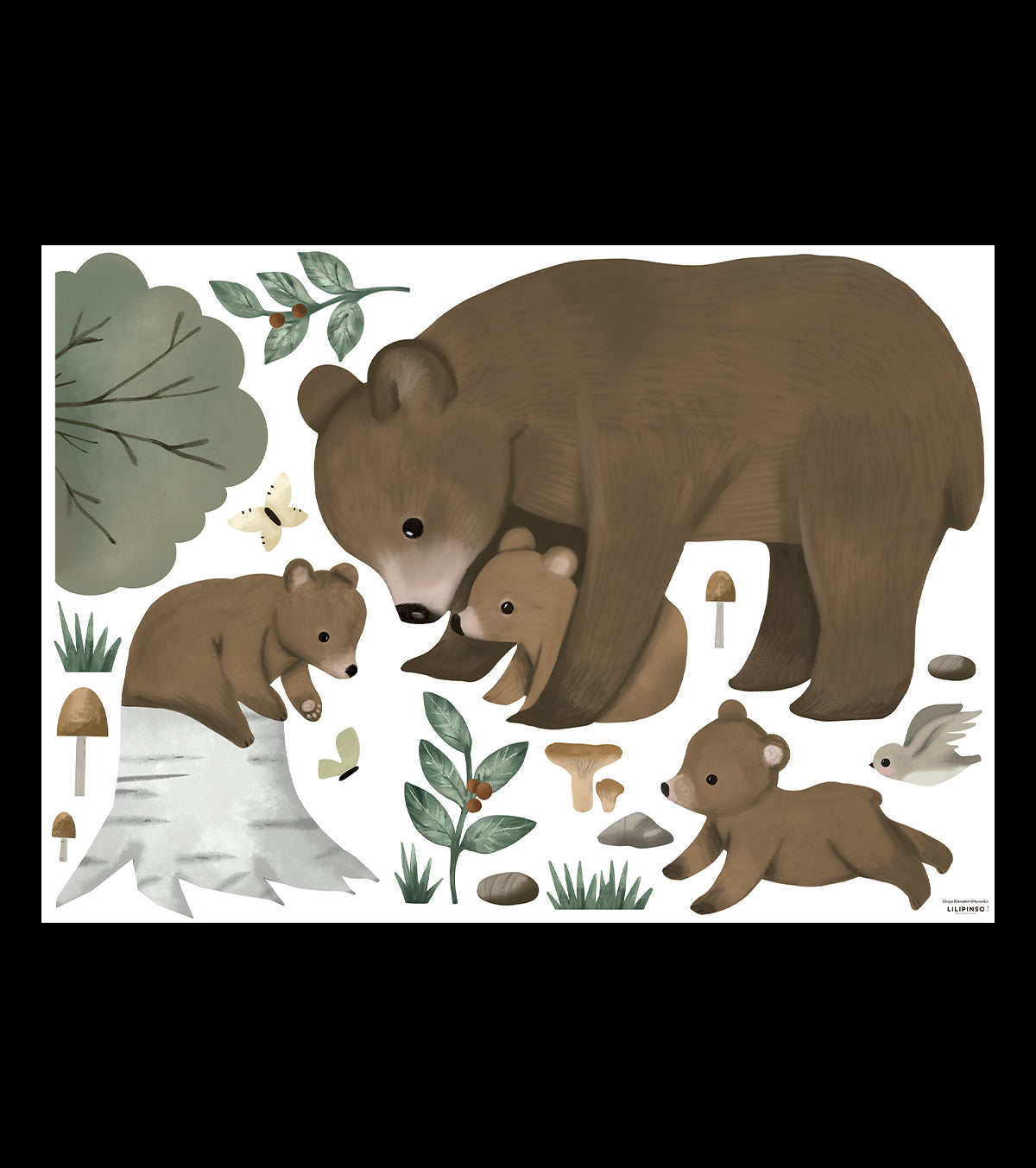 KHARU - Vinilos Infantiles murales - La familia de los osos
