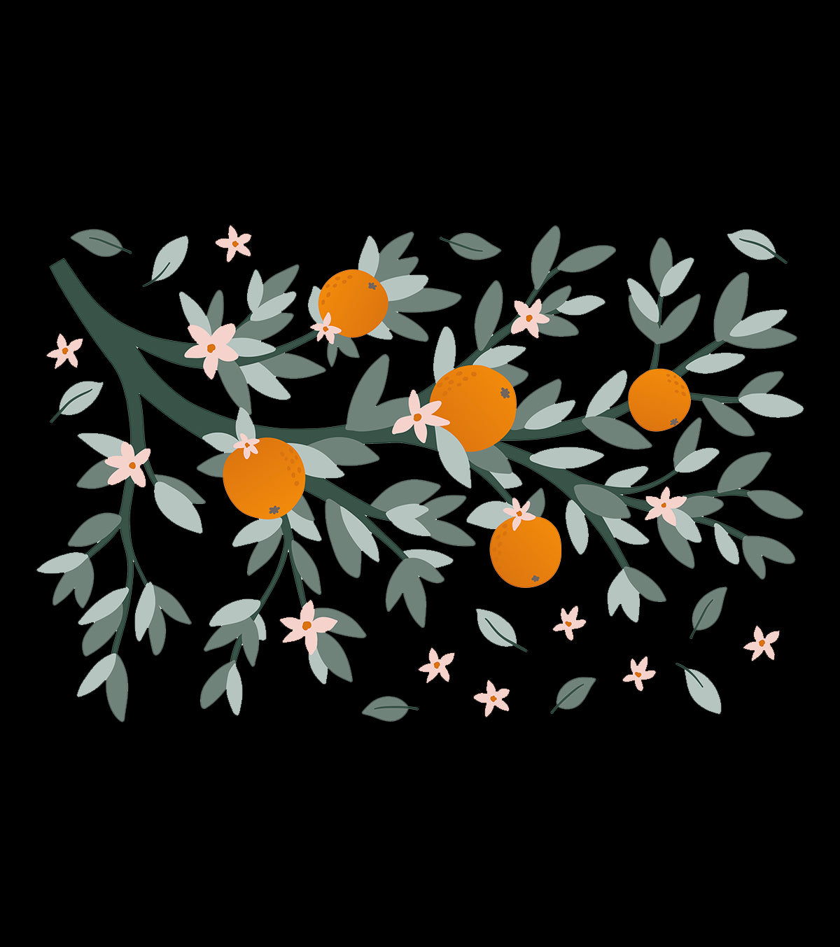 LOUISE - Adhesivo grande - Ramas y naranjas