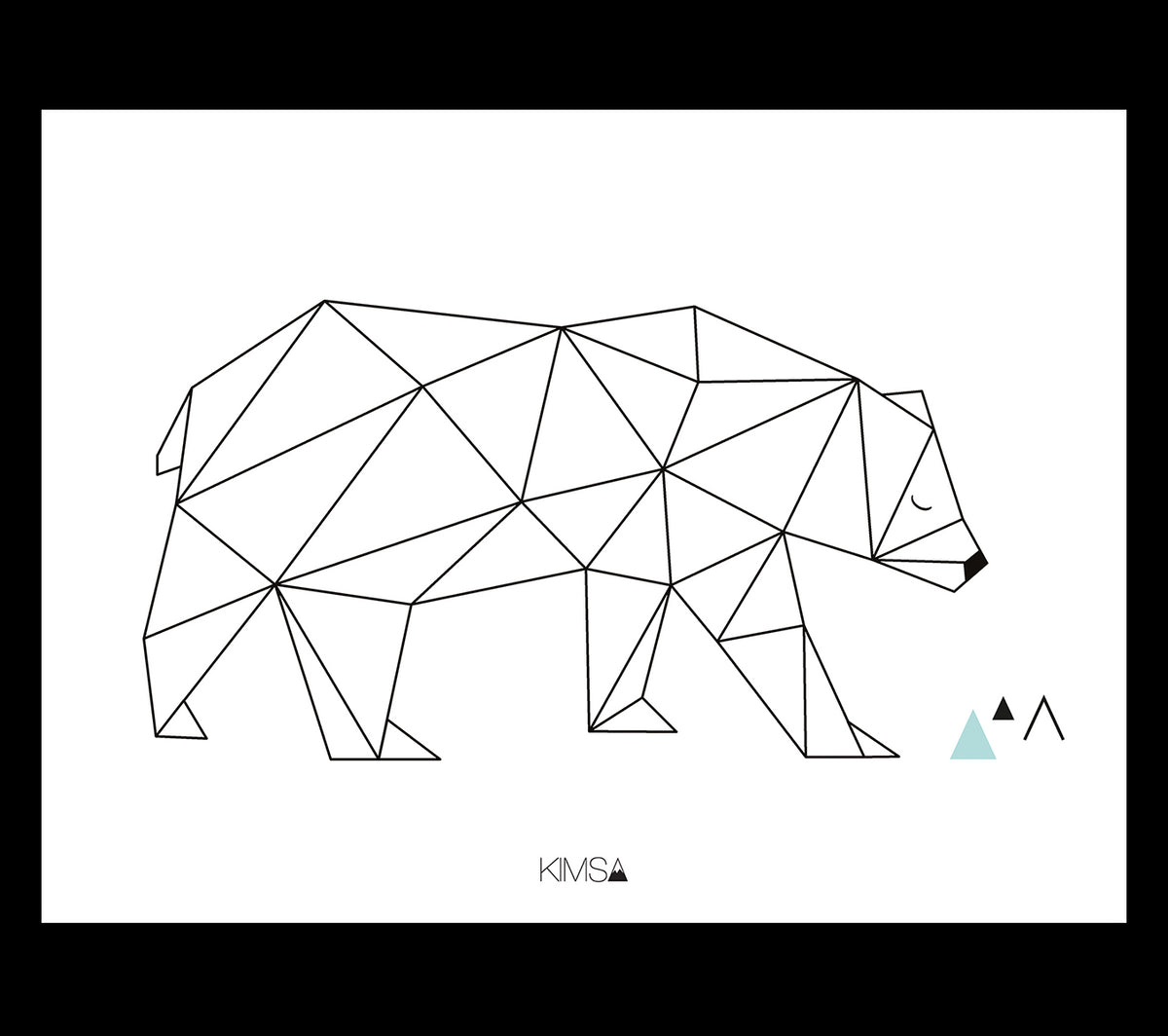 ORIGAMI - Póster infantil - Oso (geométrico)