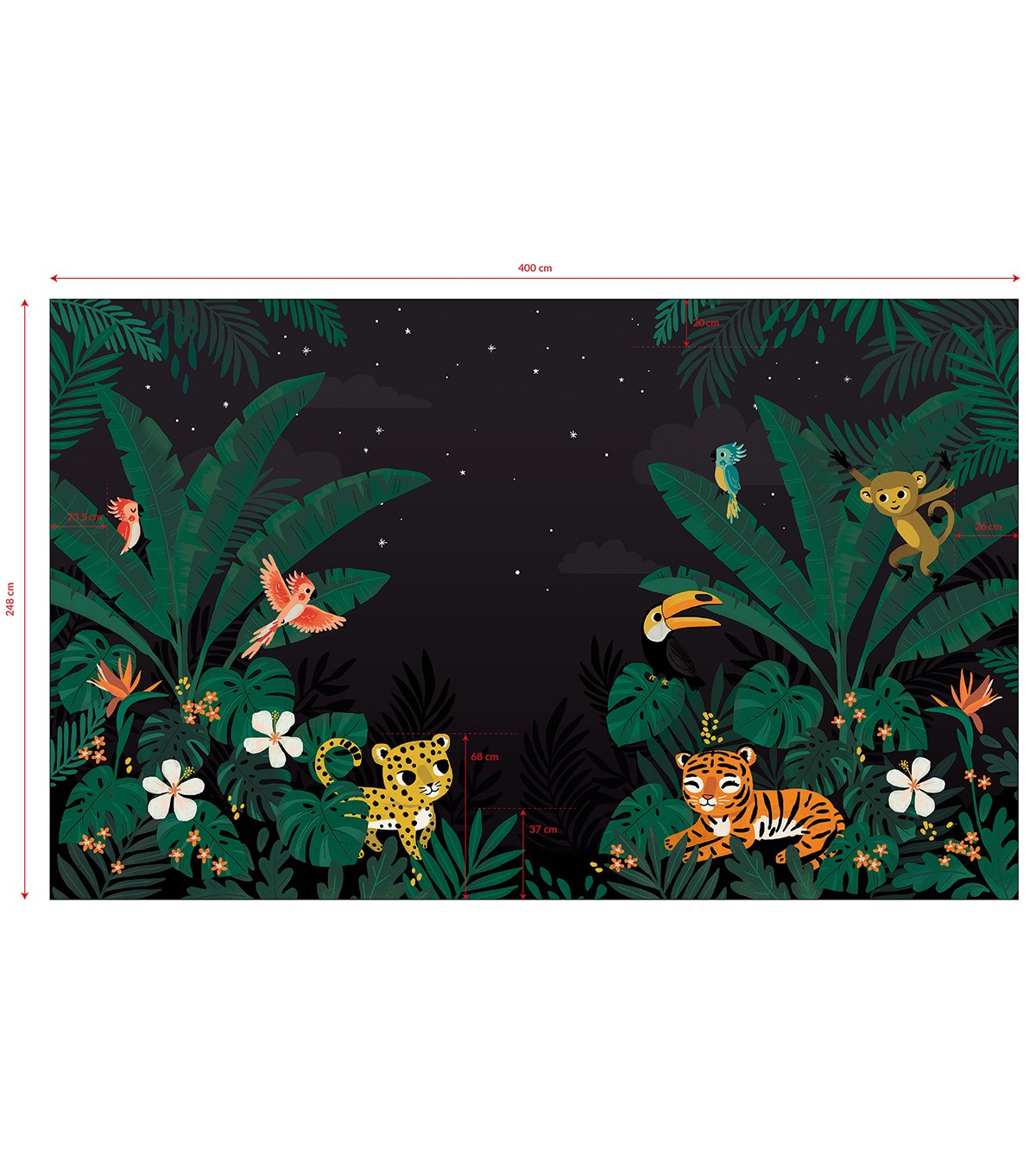 JUNGLE NIGHT - Papel pintado panorámico - Animales de la jungla