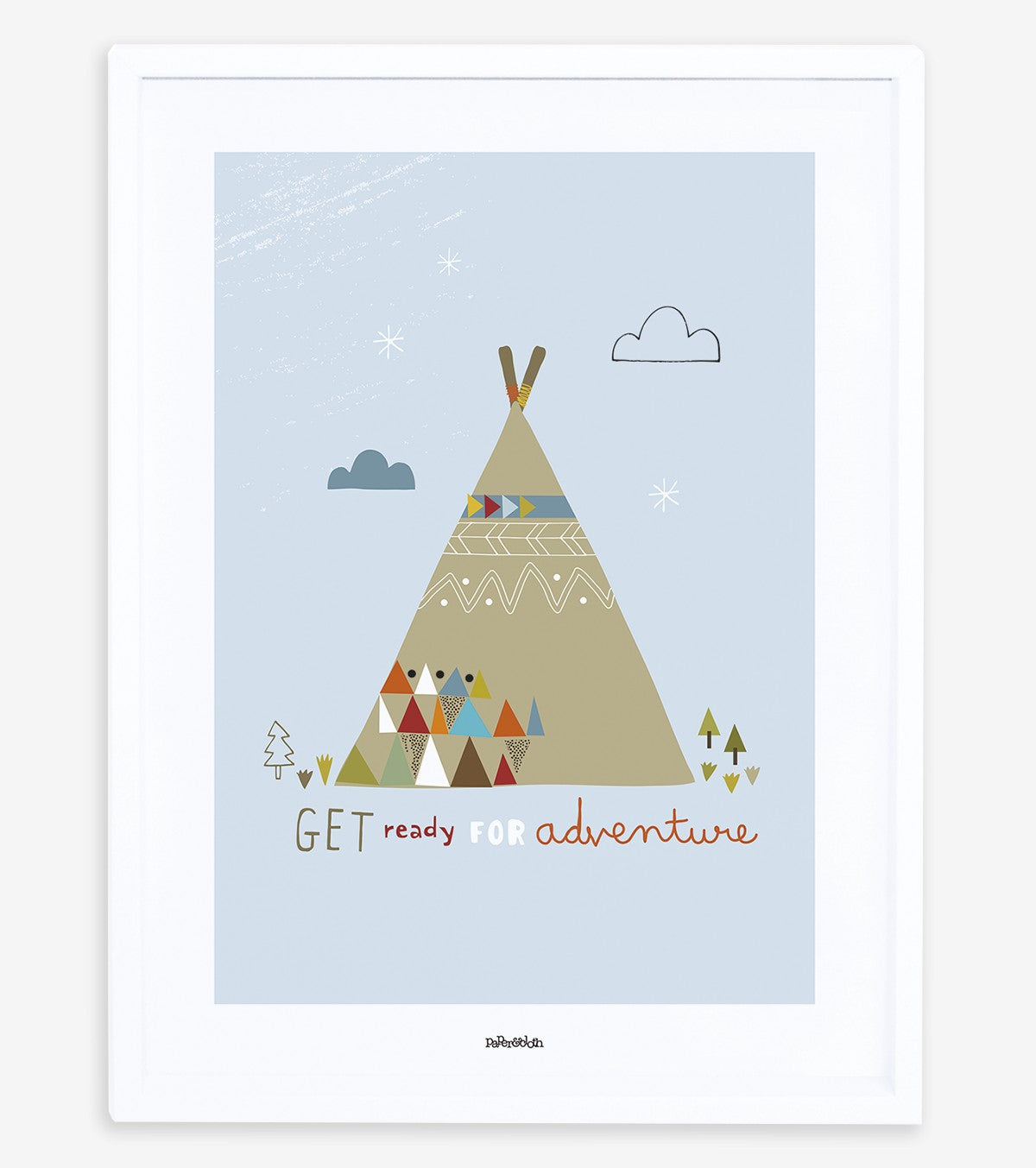 LITTLE INDIANS - Póster infantil - Tipi (azul)