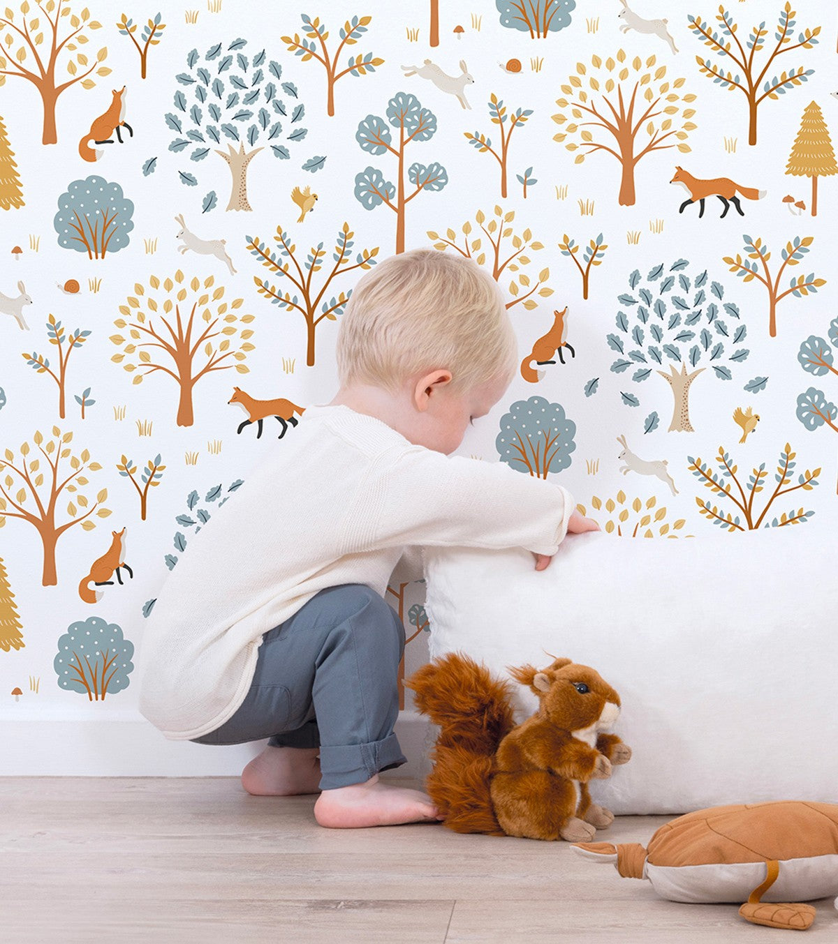 JÖRO - Papel pintado infantil - Motivo bosque (zorro)
